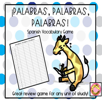 Preview of ¡Palabras, Palabras, Palabras! Spanish Vocab Recall Game- ANY UNIT!!!