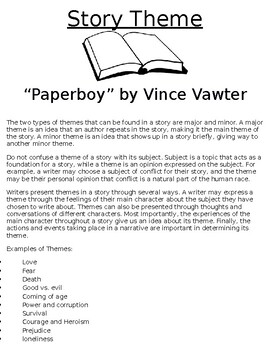 oneerlijk Brengen beginnen Paperboy” by Vince Vawter THEME ONLINE ASSIGNMENT by Northeast Education