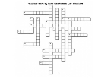 “Paradise on Fire”﻿ by Jewell Parker Rhodes List 1 Crossword