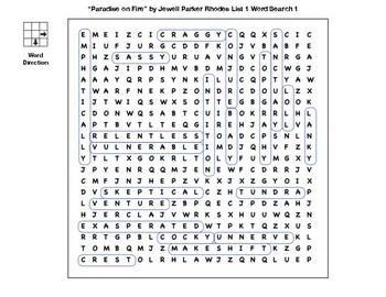 “Paradise on Fire”﻿ by Jewell Parker Rhodes List 1 Crossword