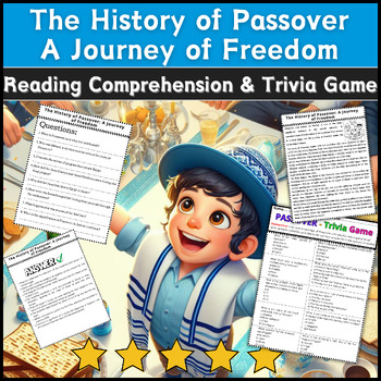 Preview of ✡️Passover✡️Reading Comprehension & Trivia Game Activity The History of Passover