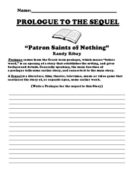 Preview of “Patron Saints of Nothing” Randy Ribay  PROLOGUE UDL WORKSHEET