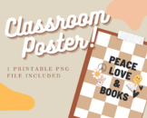 "Peace, Love & Books" Poster 2