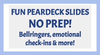 Preview of  PearDeck Bellringers, Emotional Checks & More - SAMPLE