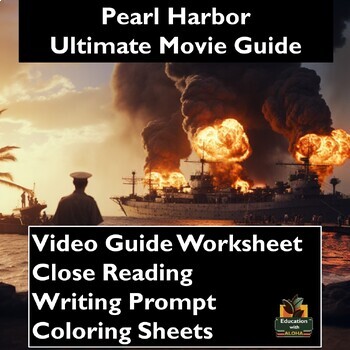 Preview of Pearl Harbor Movie Guide Activities: Worksheets, Reading, Coloring, & more! 