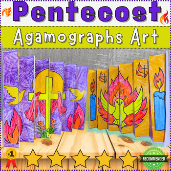Preview of ✝️Pentecost✝️Craft Agamographs Art Activity Coloring 3D Project Fun⭐Holy Spirit⭐