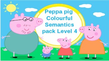 Preview of ''Peppa pig'' C. Semantics pack Level4 (Who, What doing, What, Where) (20 cards)