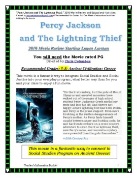 Preview of “Percy Jackson and The Lightning Thief,” 2010 Movie Review and  Activities