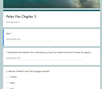 Preview of   Peter Pan (Classic Starts) Chapter 3 Questions