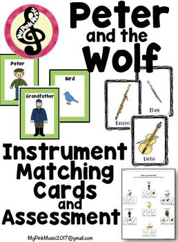 Preview of "Peter and the Wolf" Character & Instrument Matching CARDS w/ paper assessment