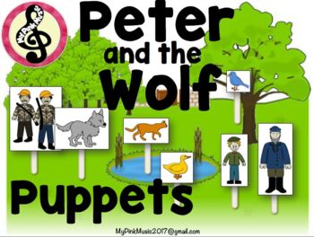 Preview of "Peter and the Wolf" Character Paper Puppets