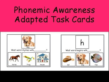 Preview of Phonemic  Awareness Adapted Task Cards