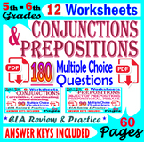 Prepositions and Conjunctions Worksheets. Grammar Practice