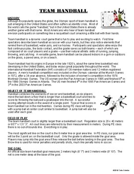 [Physical Education] Team Handball Activities - Unit Planner, Lessons ...