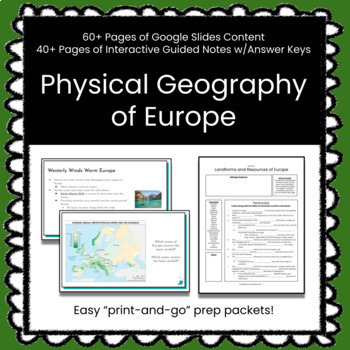 Preview of ★ Physical Geography of Europe ★ Unit w/Slides and Guided Notes