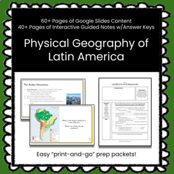 Preview of ★ Physical Geography of Latin America ★ Unit w/Slides and Guided Notes