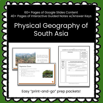 Preview of ★ Physical Geography of South Asia ★ Unit w/Slides and Guided Notes