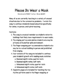 "Please Do Wear a Mask" song (4 notation versions, with 2 