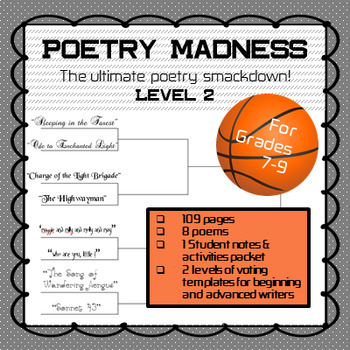 Preview of "Poetry Madness" Middle School Poetry Tournament--Level 2