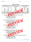 "Point of View Practice Worksheet"   ~1st, 2nd, & 3rd Pers