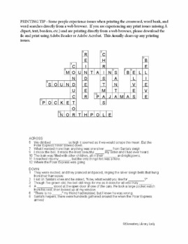 Polar Express Activities Chris Van Allsburg Crossword Puzzle Word Search