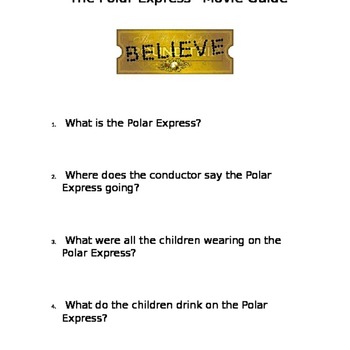 Preview of "Polar Express" Movie Guide Questions
