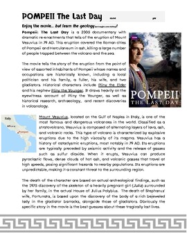 Preview of "Pompeii The Last Day" Movie Worksheet