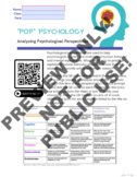 "Pop" Psychology-Psychological Perspectives (distance lear