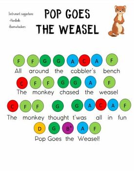 Pop goes the weasel' - Simple music for handbells and boomwhackers