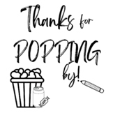 "Popping In" Tag - Black and White