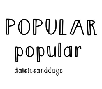 Preview of “Popular” font