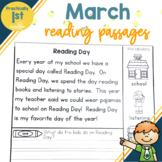 March Comprehension Passages & Questions: 1st Graders or R
