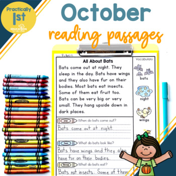 Preview of "Practically 1st Grade" Reading Comprehension Passages for October