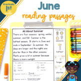 1st Grade Summer Themed Fluency Passages & Comprehension Q
