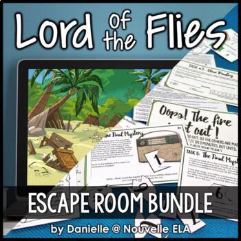 Preview of Lord of the Flies Escape Room (paper + digital) - Unit Review Activities