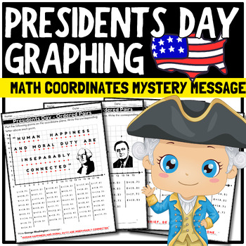 Preview of ❤️ Presidents Day bulletin board Math Activities Coordinate Plane Graphing point