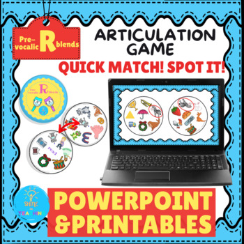 Preview of  Prevocalic R & R blends Articulation Game - Quick Match! Spot it!