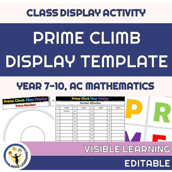 Preview of 'Prime Climb' Adapted Class Display Activity