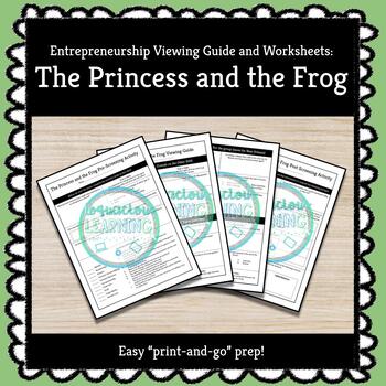 Preview of ★ Princess and the Frog ★ Business and Entrepreneurship Movie Viewing Guide