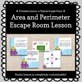 ★ Printable ★ Area and Perimeter Customizable Escape Room 