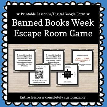 Preview of ★ Printable ★ Banned Books Week Customizable Escape Room / Breakout Game