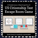 ★ Printable ★ US Citizenship Test Customizable Escape Room