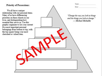 Preview of "Priority of Possessions" - An SEL Activity to Determine an Object's Value