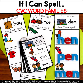 CVC Words Short Vowel Word Building Cards