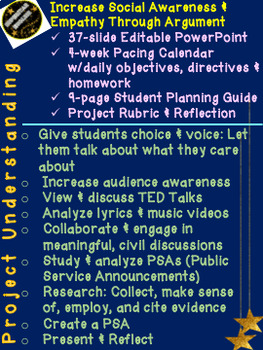 Preview of "Project Understanding" Student Choice Voice Empathy Awareness PBL English