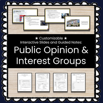 Preview of ★ Public Opinion and Interest Groups ★ Unit w/Slides, Guided Notes, Test