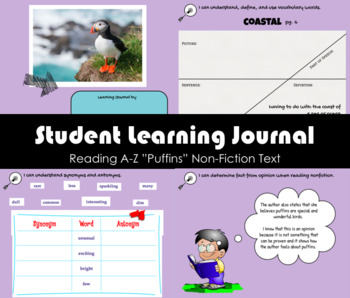 Preview of "Puffins" Book Creator to be used with Non-fiction Reading A-Z book (Level Q)