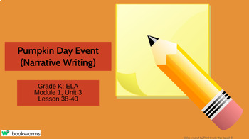 Preview of "Pumpkin Day Event- Narrative" Google Slides- Bookworms Supplement