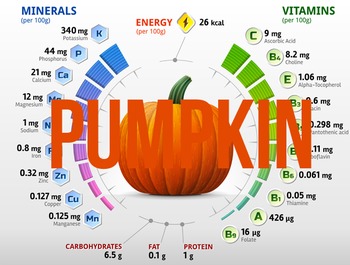 Preview of (Pumpkin) Nutritional information & percentage composition charts