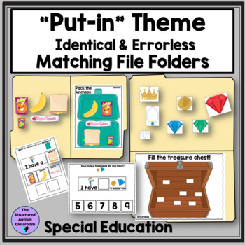 Preview of "Put-in" Theme File Folders Errorless and Identical for Special Education
